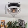 Mertola ceiling light, globe light clear, Smoke-coloured, 1-light source