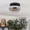 Mertola ceiling light, globe light clear, Smoke-coloured, 1-light source