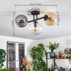 Gastor ceiling light, globe light Amber, clear, Smoke-coloured, 3-light sources