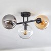 Gastor ceiling light, globe light Amber, clear, Smoke-coloured, 3-light sources