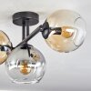 Koyoto ceiling light, globe light Amber, clear, Smoke-coloured, 3-light sources