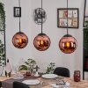 Gastor hanging light, globe light, pendant light coppery, 3-light sources