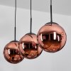 Gastor hanging light, globe light, pendant light coppery, 3-light sources