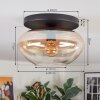 Mertola ceiling light, globe light Amber, clear, 1-light source