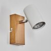 Gesteira wall light, wall spotlight chrome, Wood like finish, 1-light source