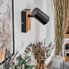 Gesteira wall light, wall spotlight Wood like finish, black, 1-light source