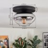 Mertola ceiling light, globe light clear, Smoke-coloured, 1-light source