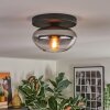 Mertola ceiling light, globe light clear, Smoke-coloured, 1-light source