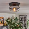 Mertola ceiling light, globe light clear, Smoke-coloured, 1-light source