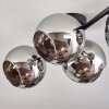 Koyoto ceiling light, globe light chrome, Smoke-coloured, 4-light sources