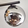 Koyoto ceiling light, globe light Amber, chrome, Smoke-coloured, 4-light sources