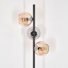 Koyoto floor lamp Amber, chrome, Smoke-coloured, 3-light sources