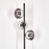 Gastor floor lamp chrome, clear, Smoke-coloured, 3-light sources