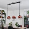 Gastor hanging light, globe light, pendant light clear, coppery, 3-light sources