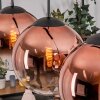 Gastor hanging light, globe light, pendant light clear, coppery, 3-light sources