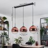 Gastor hanging light, globe light, pendant light clear, coppery, 3-light sources