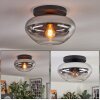 Mertola ceiling light, globe light clear, Smoke-coloured, 1-light source