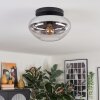 Mertola ceiling light, globe light clear, Smoke-coloured, 1-light source