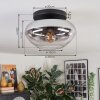 Mertola ceiling light, globe light clear, Smoke-coloured, 1-light source