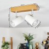 Gesteira ceiling light, ceiling spotlight chrome, Wood like finish, 2-light sources