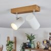 Gesteira ceiling light, ceiling spotlight chrome, Wood like finish, 2-light sources