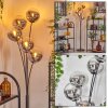 Gastor floor lamp chrome, clear, Smoke-coloured, 5-light sources