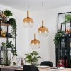 Grovsta hanging light, globe light, pendant light gold, black, 3-light sources