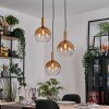 Grovsta hanging light, globe light, pendant light gold, black, 3-light sources