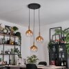 Grovsta hanging light, globe light, pendant light gold, black, 3-light sources