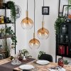 Grovsta hanging light, globe light, pendant light gold, black, 3-light sources