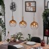 Grovsta hanging light, globe light, pendant light gold, black, 3-light sources