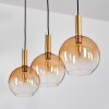 Grovsta hanging light, globe light, pendant light gold, black, 3-light sources