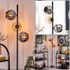 Koyoto floor lamp Amber, chrome, Smoke-coloured, 3-light sources