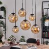 Gastor hanging light, globe light, pendant light Amber, 6-light sources