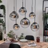 Gastor hanging light, globe light, pendant light clear, Smoke-coloured, 6-light sources