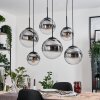 Gastor hanging light, globe light, pendant light clear, Smoke-coloured, 6-light sources