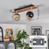 Haldor ceiling light, ceiling spotlight brown, chrome, black, 2-light sources