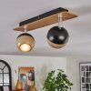 Haldor ceiling light, ceiling spotlight brown, chrome, black, 2-light sources