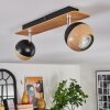 Haldor ceiling light, ceiling spotlight brown, chrome, black, 2-light sources