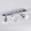 Maren ceiling light, ceiling spotlight LED chrome, matt nickel, 3-light sources