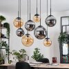 Gastor hanging light, globe light, pendant light Amber, Smoke-coloured, 8-light sources