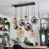 Gastor hanging light, globe light, pendant light Amber, Smoke-coloured, 8-light sources