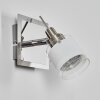 Maren wall light, wall spotlight LED chrome, matt nickel, 1-light source