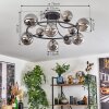 Chehalis ceiling light, globe light Smoke-coloured, 12-light sources