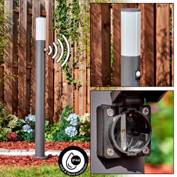 Caserta plug-in light, path light anthracite, 1-light source, Motion sensor