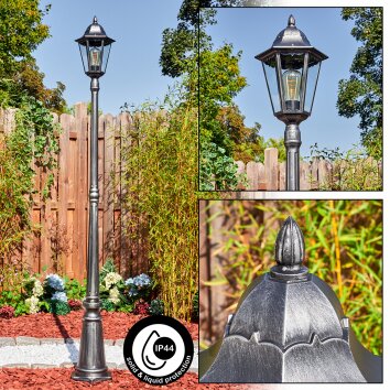 Lignac lamp post, path light black, silver, 1-light source