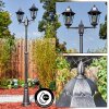 Lignac lamp post, path light black, silver, 2-light sources