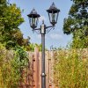 Lignac lamp post, path light black, silver, 2-light sources