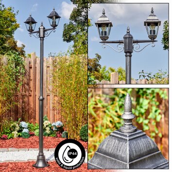 Naofe lamp post, path light black, silver, 2-light sources