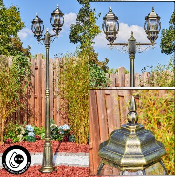 Lentua lamp post, path light gold, black, 2-light sources